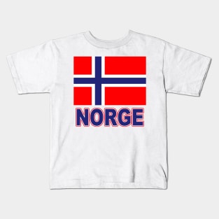 The Pride of Norway (Norge) - Norwegian Language and Flag Design Kids T-Shirt